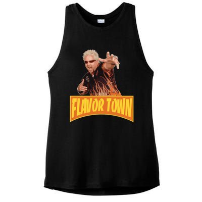 Flavor Town Usa Guy Flerl Ladies PosiCharge Tri-Blend Wicking Tank