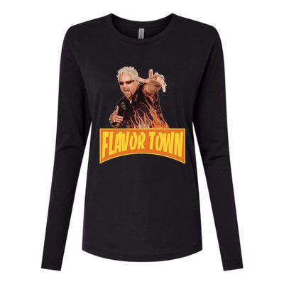 Flavor Town Usa Guy Flerl Womens Cotton Relaxed Long Sleeve T-Shirt