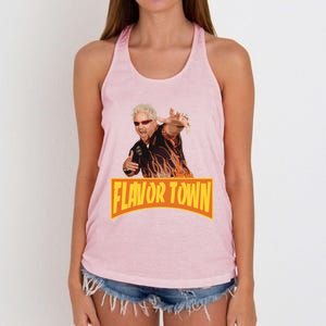 Flavor Town Usa Guy Flerl Women's Knotted Racerback Tank