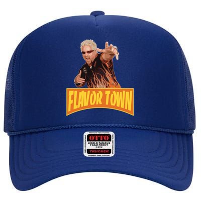 Flavor Town Usa Guy Flerl High Crown Mesh Back Trucker Hat