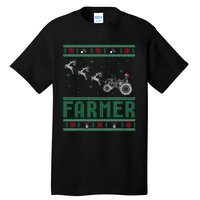 Farmer Tractors Ugly Christmas Xmas Sweater Tall T-Shirt