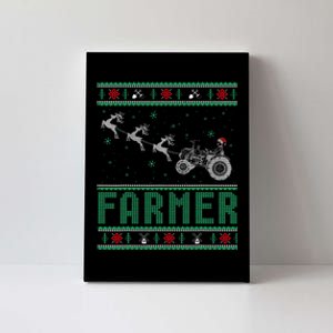 Farmer Tractors Ugly Christmas Xmas Sweater Canvas