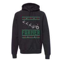 Farmer Tractors Ugly Christmas Xmas Sweater Premium Hoodie