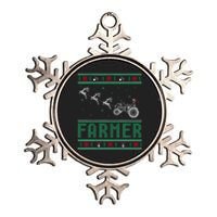 Farmer Tractors Ugly Christmas Xmas Sweater Metallic Star Ornament