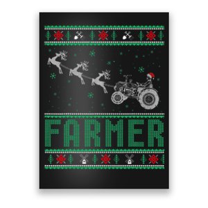 Farmer Tractors Ugly Christmas Xmas Sweater Poster