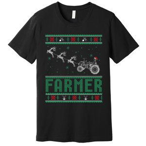 Farmer Tractors Ugly Christmas Xmas Sweater Premium T-Shirt