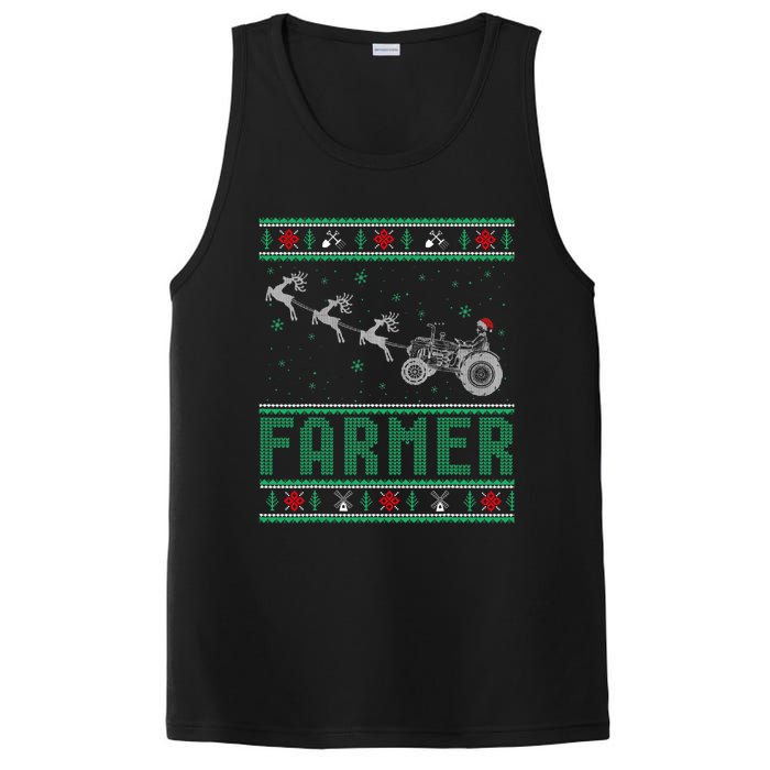 Farmer Tractors Ugly Christmas Xmas Sweater PosiCharge Competitor Tank