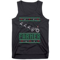 Farmer Tractors Ugly Christmas Xmas Sweater Tank Top