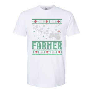 Farmer Tractors Ugly Christmas Xmas Sweater Softstyle CVC T-Shirt