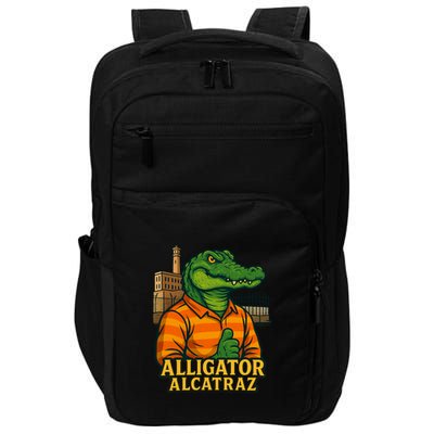 Funny Thumbs Up Alligator Alcatraz Impact Tech Backpack