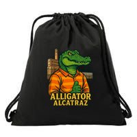 Funny Thumbs Up Alligator Alcatraz Drawstring Bag