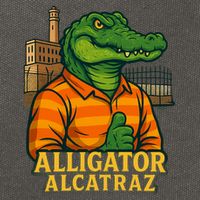 Funny Thumbs Up Alligator Alcatraz Cotton Canvas Backpack
