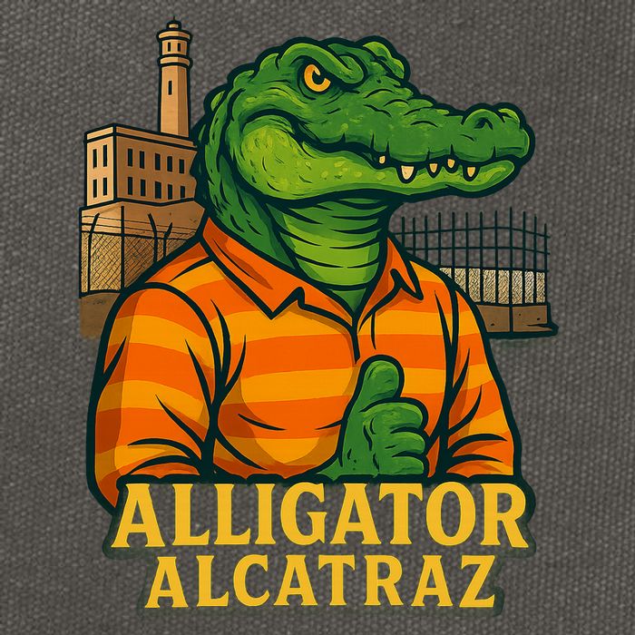 Funny Thumbs Up Alligator Alcatraz Cotton Canvas Backpack