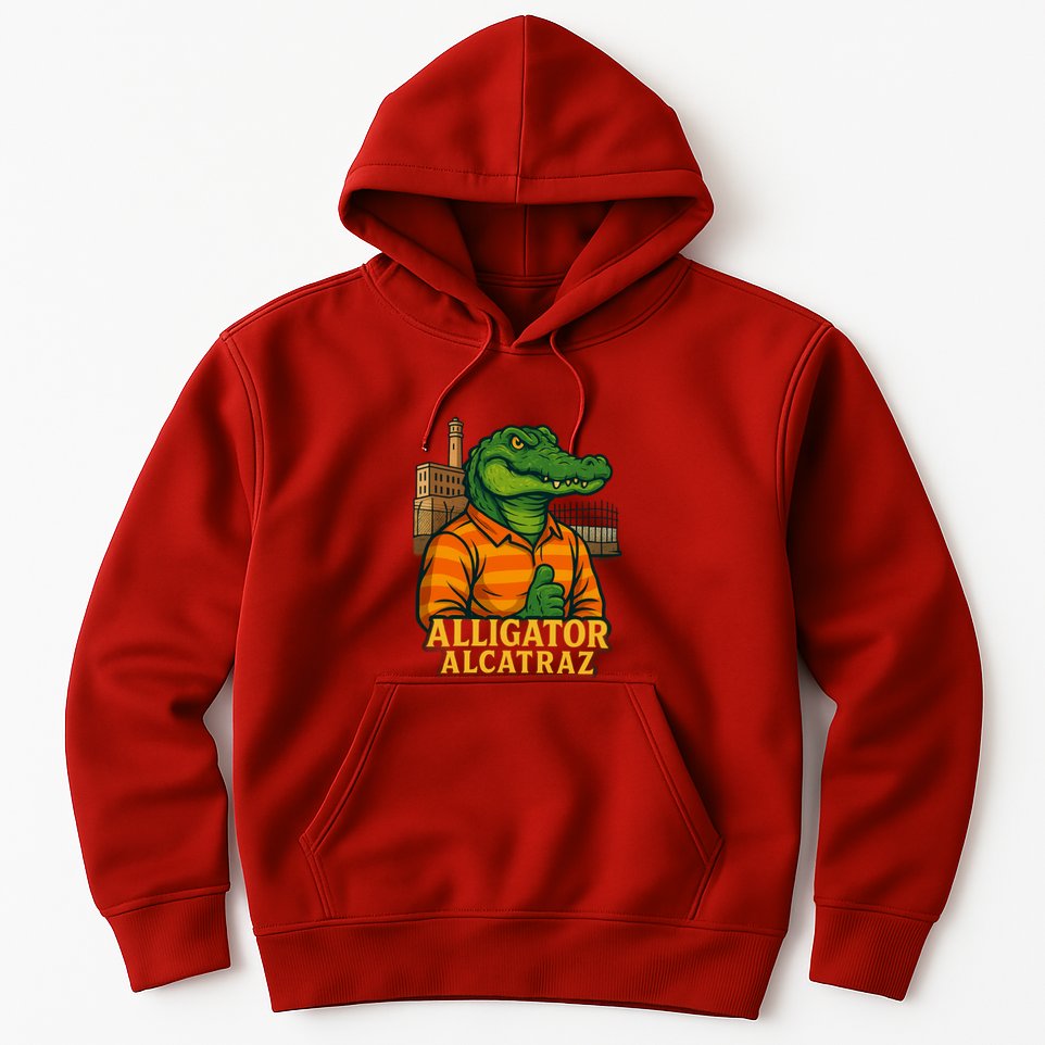Funny Thumbs Up Alligator Alcatraz Hoodie