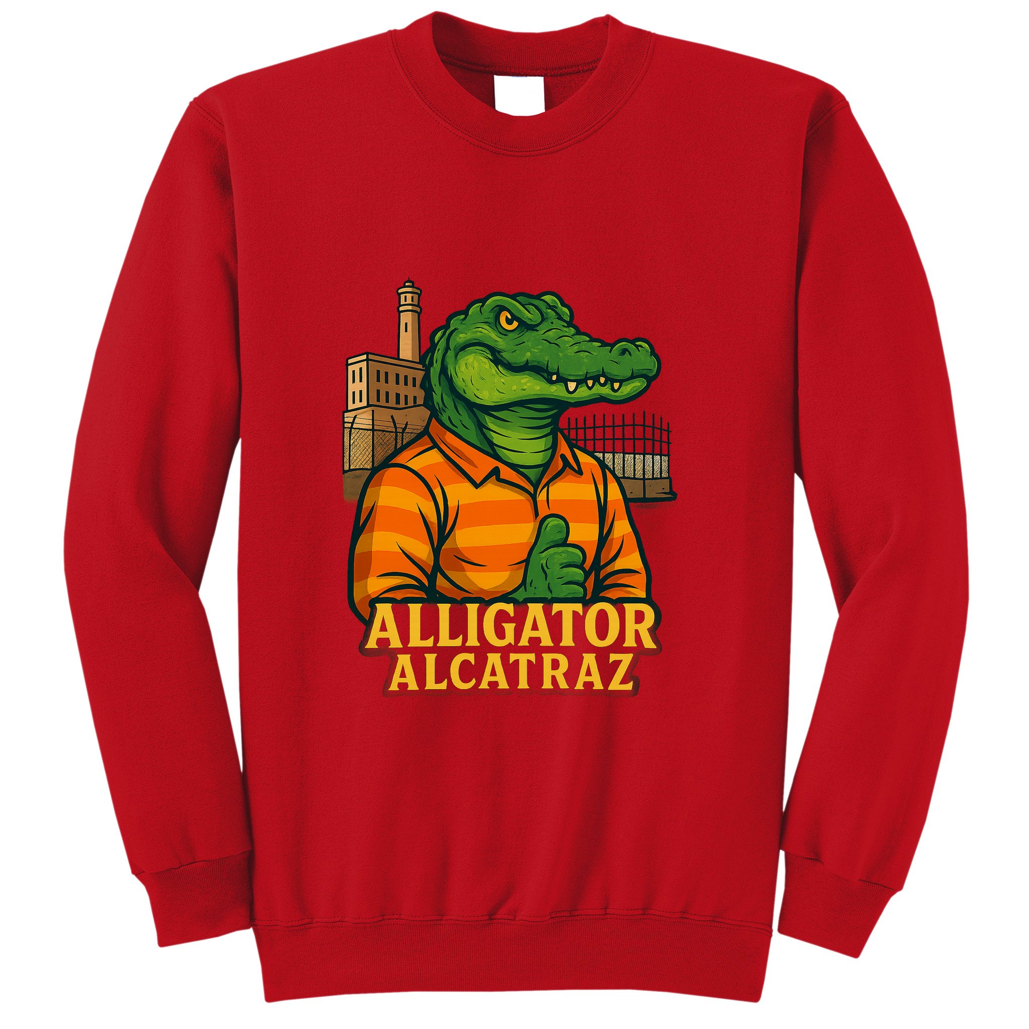 Funny Thumbs Up Alligator Alcatraz Sweatshirt