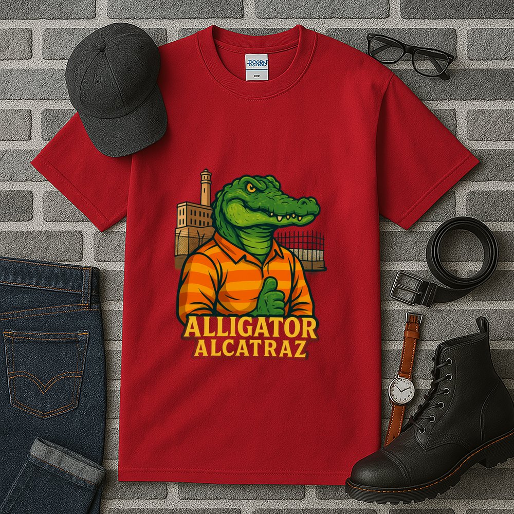 Funny Thumbs Up Alligator Alcatraz Tall T-Shirt