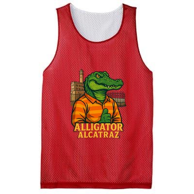 Funny Thumbs Up Alligator Alcatraz Mesh Reversible Basketball Jersey Tank