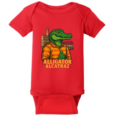 Funny Thumbs Up Alligator Alcatraz Baby Bodysuit