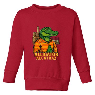 Funny Thumbs Up Alligator Alcatraz Toddler Sweatshirt