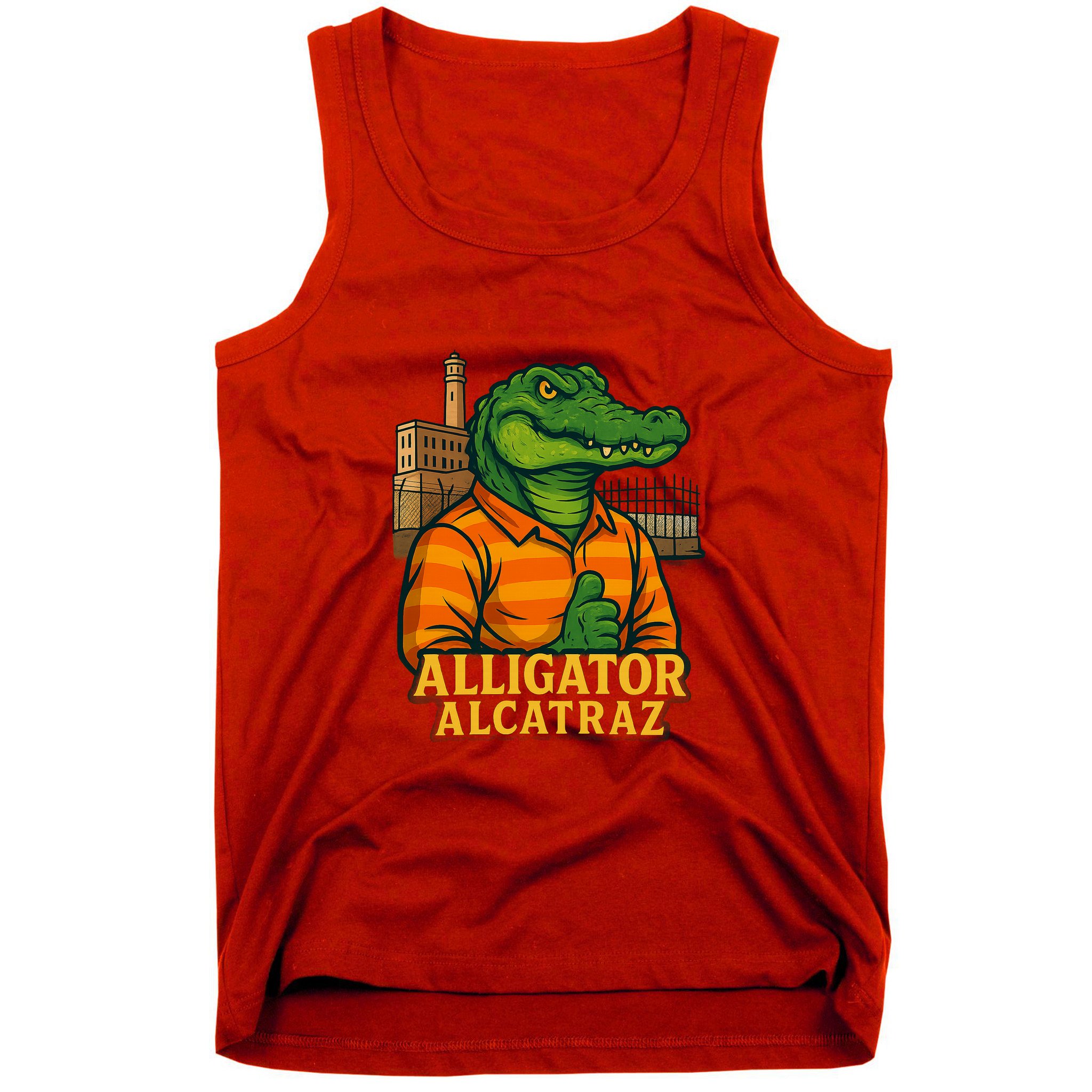 Funny Thumbs Up Alligator Alcatraz Tank Top