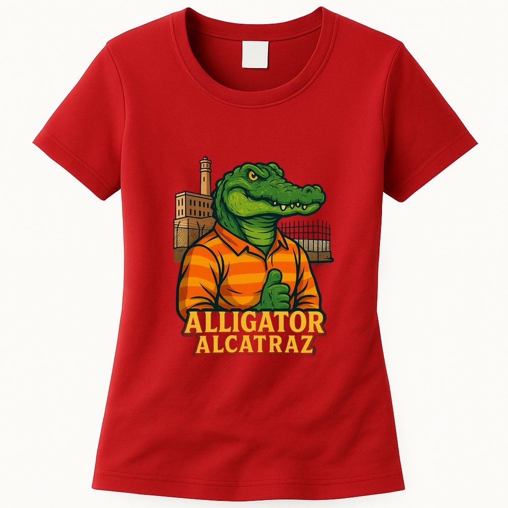 Funny Thumbs Up Alligator Alcatraz Womens T-Shirt