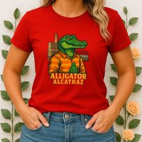 Funny Thumbs Up Alligator Alcatraz Womens T-Shirt