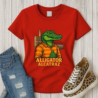 Funny Thumbs Up Alligator Alcatraz Womens T-Shirt