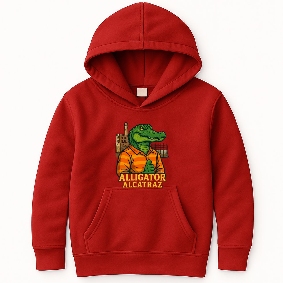 Funny Thumbs Up Alligator Alcatraz Kids Hoodie