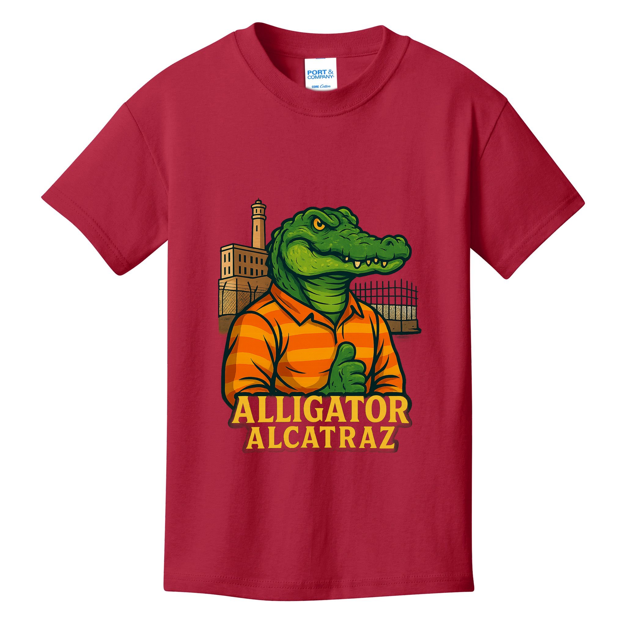 Funny Thumbs Up Alligator Alcatraz Kids T-Shirt
