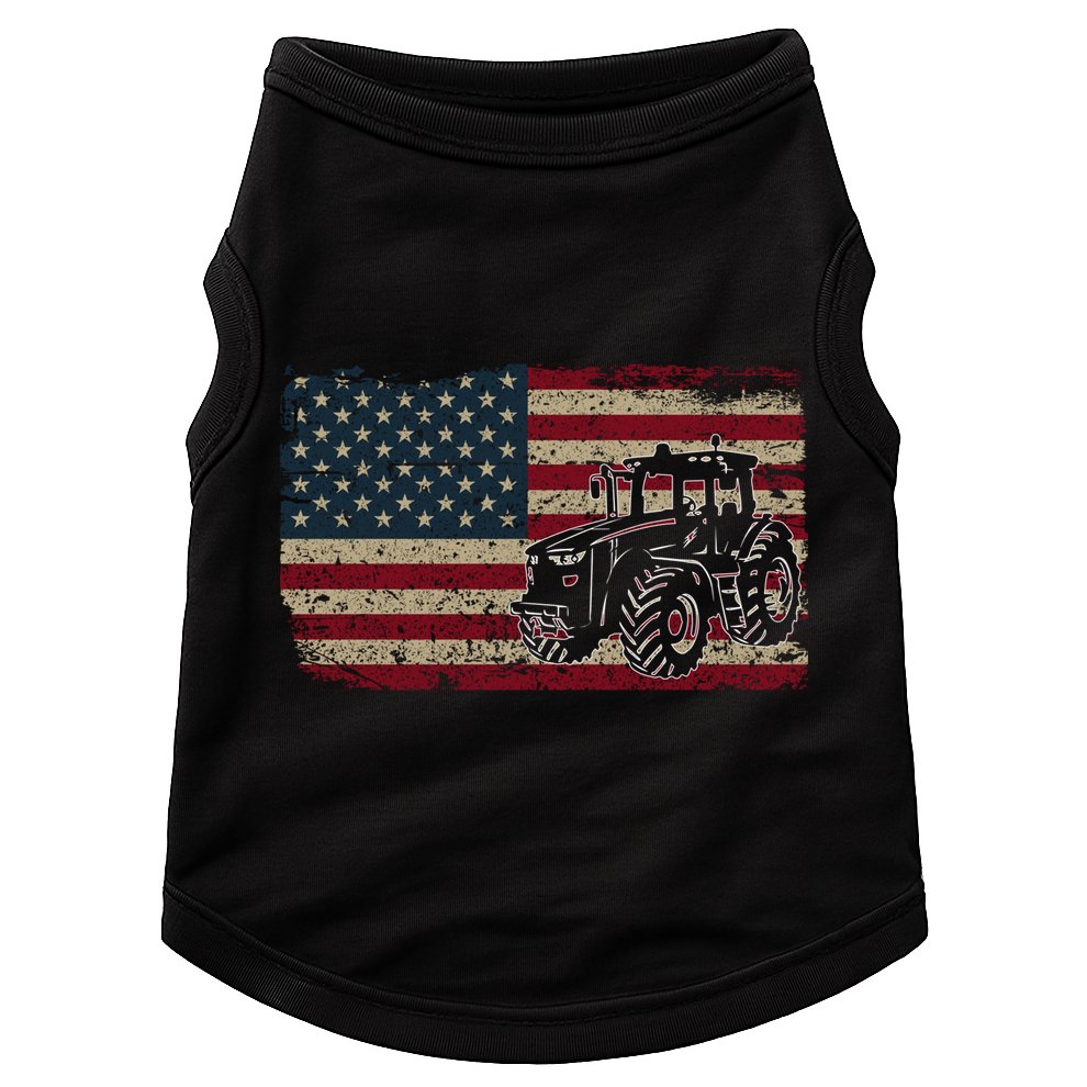 Farm Tractors Usa Flag Patriotic Farming Gift Doggie Tank