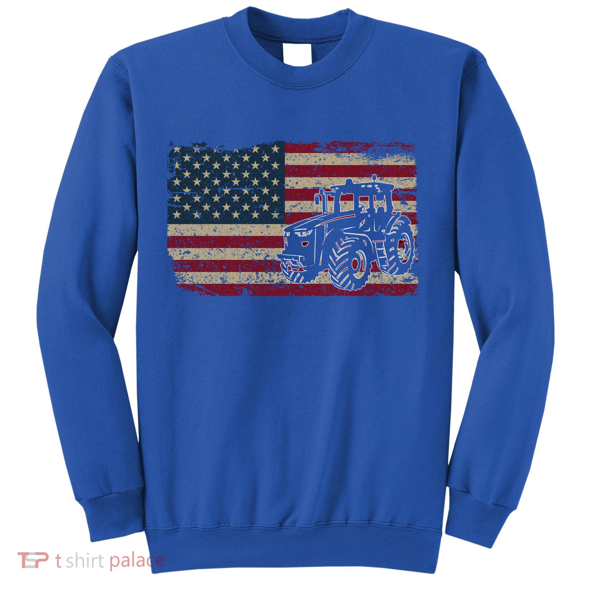 Farm Tractors Usa Flag Patriotic Farming Gift Sweatshirt