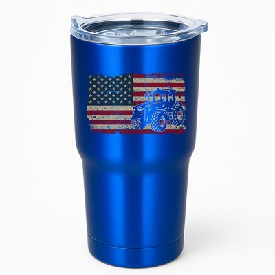 Farm Tractors Usa Flag Patriotic Farming Gift Tumbler