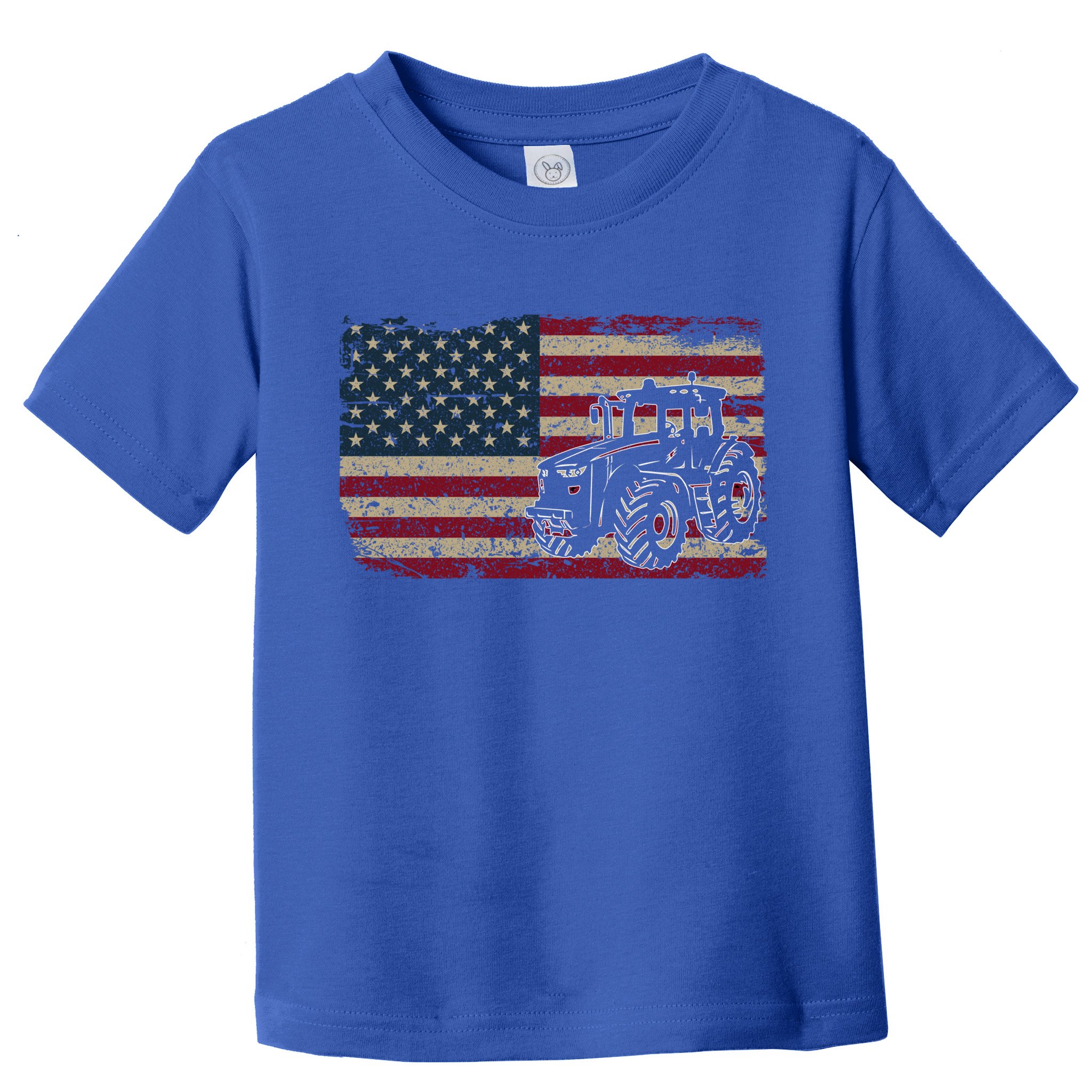 Farm Tractors Usa Flag Patriotic Farming Gift Toddler T-Shirt