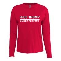 Free Trump United We Stand President Trump Supportive Womens Cotton Relaxed Long Sleeve T-Shirt