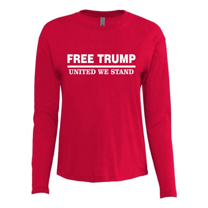 Free Trump United We Stand President Trump Supportive Womens Cotton Relaxed Long Sleeve T-Shirt