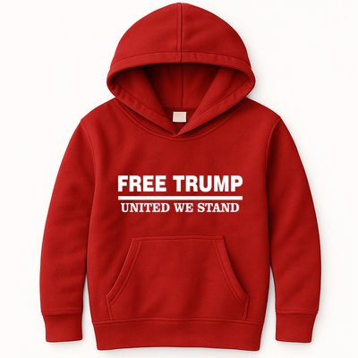 Free Trump United We Stand President Trump Supportive Kids Hoodie