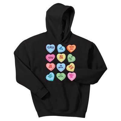 Funny Teacher Valentines Day Teach Heart Candy Kids Hoodie