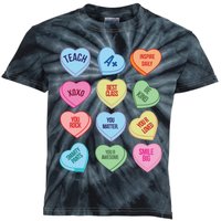 Funny Teacher Valentines Day Teach Heart Candy Kids Tie-Dye T-Shirt