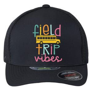 Field Trip Vibes Field Day Teacher Student School Funny Bus Flexfit Unipanel Trucker Cap