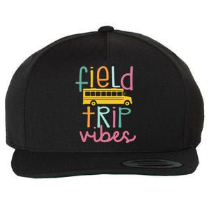 Field Trip Vibes Field Day Teacher Student School Funny Bus Wool Snapback Cap