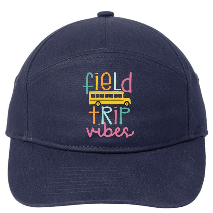 Field Trip Vibes Field Day Teacher Student School Funny Bus 7-Panel Snapback Hat