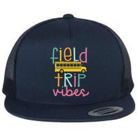 Field Trip Vibes Field Day Teacher Student School Funny Bus Flat Bill Trucker Hat