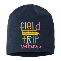 Field Trip Vibes Field Day Teacher Student School Funny Bus Sustainable Beanie