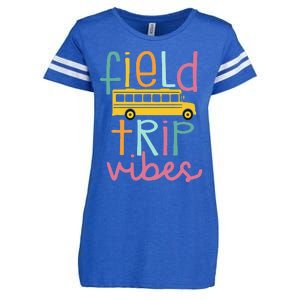 Field Trip Vibes Field Day Teacher Student School Funny Bus Enza Ladies Jersey Football T-Shirt