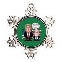 Funny Trump Vs Biden I Really DonT Know What He Said Metallic Star Ornament