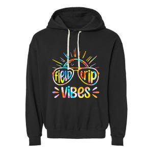 Field Trip Vibes Sunglasses Tie Dye Field Day Teachers Garment-Dyed Fleece Hoodie