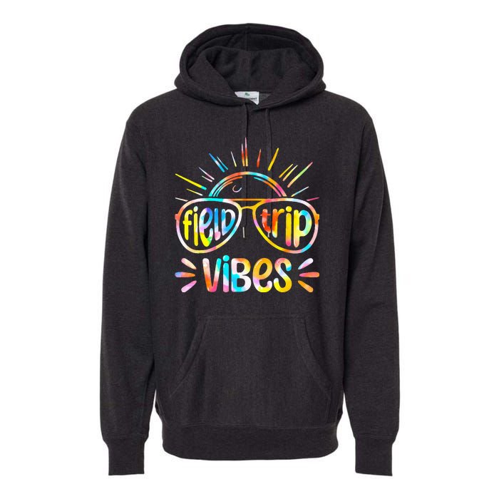 Field Trip Vibes Sunglasses Tie Dye Field Day Teachers Premium Hoodie