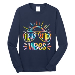 Field Trip Vibes Sunglasses Tie Dye Field Day Teachers Long Sleeve Shirt