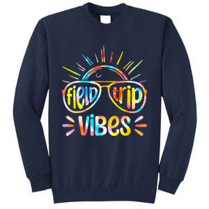 Field Trip Vibes Sunglasses Tie Dye Field Day Teachers Tall Sweatshirt