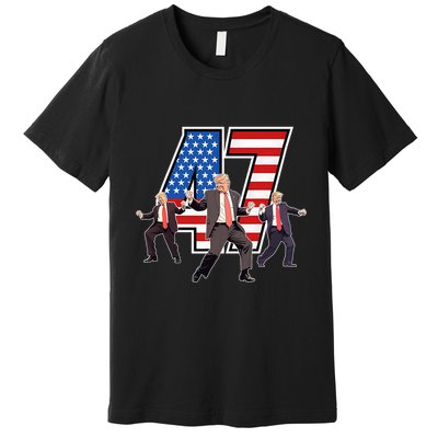 Funny Trump Victory Dance 47th President Dancing Premium T-Shirt